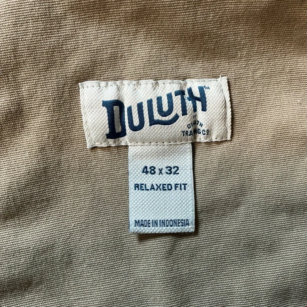 Duluth Flex Fire Hose Mens 48x32 Relaxed Fit Khaki Cotton Spandex Work Pants Tan